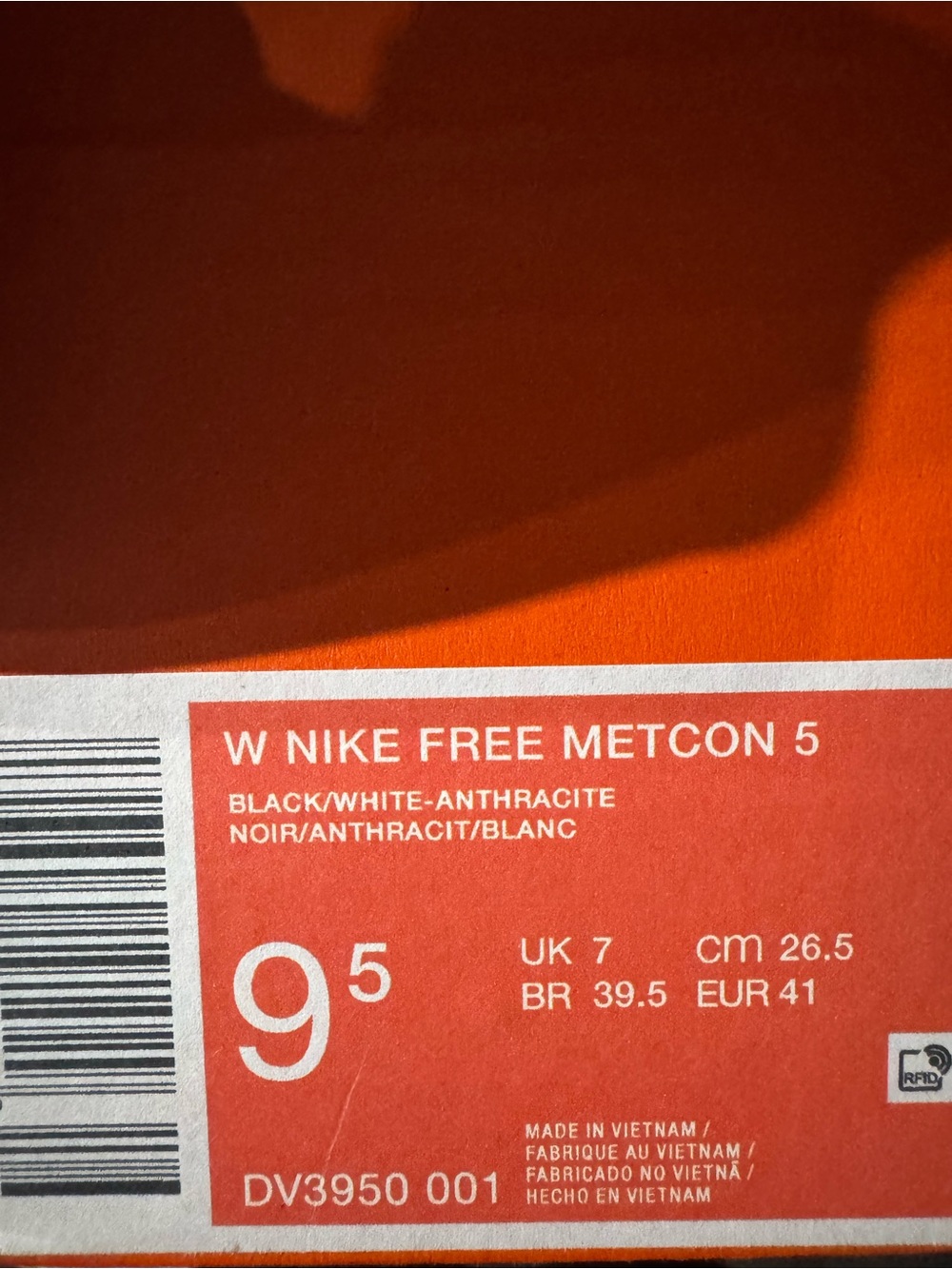 Nike Free Metcon 5 Black White BRAND NEW Size 9.5 Women - Picture 8 of 8